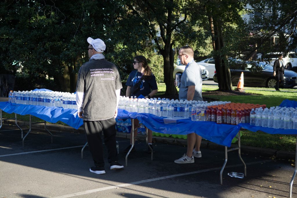 A water station at the walk