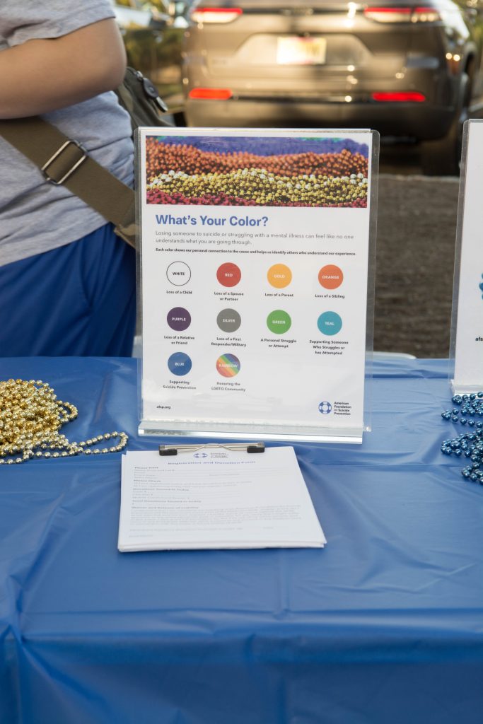 A description of the colored bead necklaces being given out